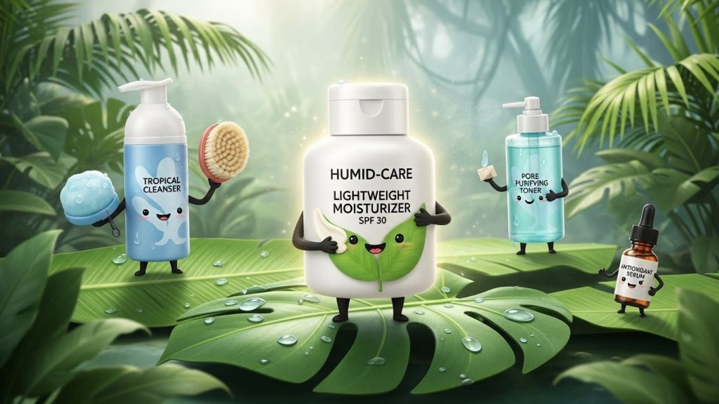 Gentle cleansing step in the best skincare routine for humid climate to control oil